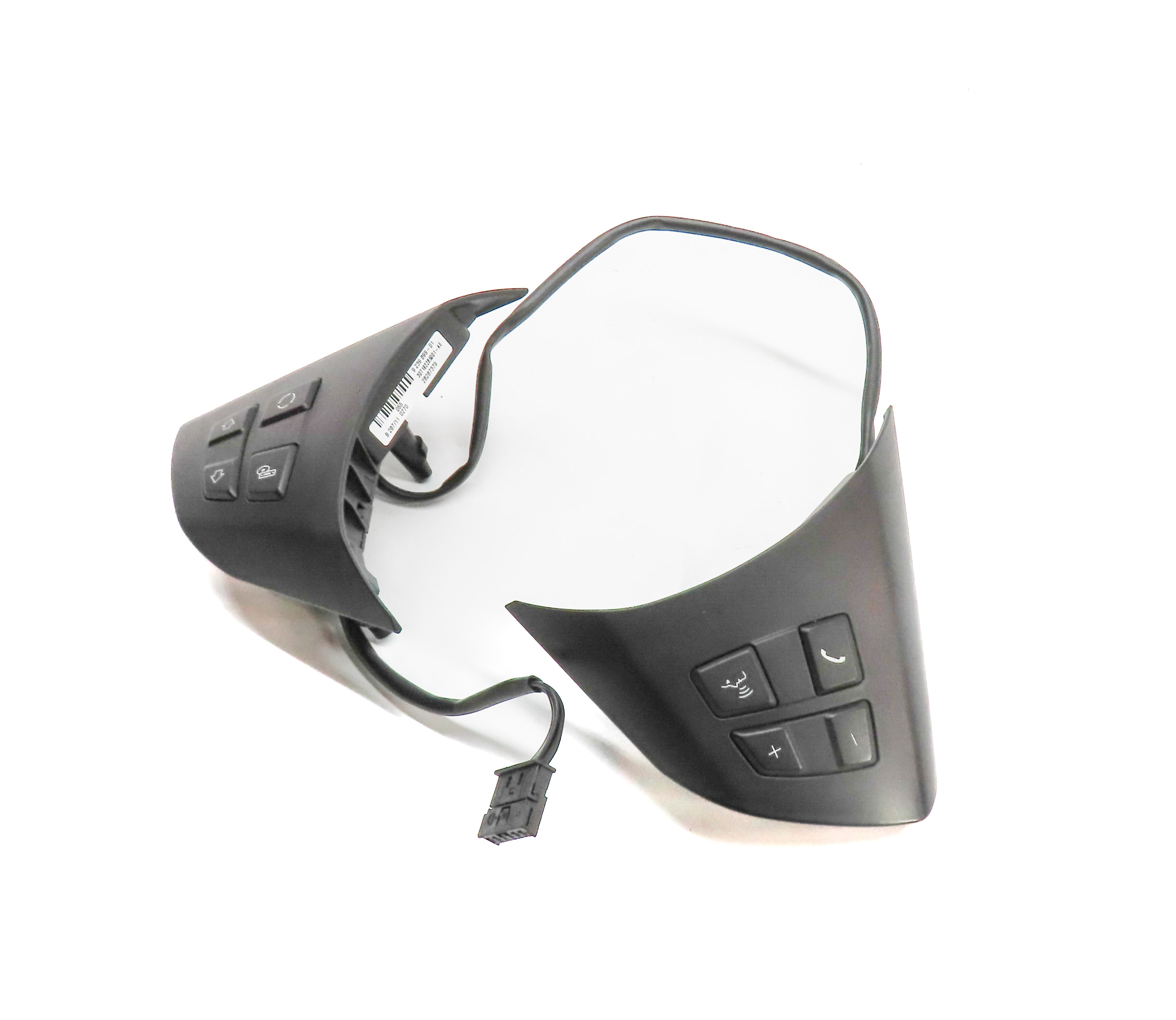 2012 BMW X5 (E70) DRIVER STEERING WHEEL MEDIA PHONE OPTION SELECT BUTTON SET/2 — exact item pictured